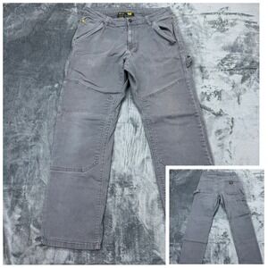 CAT Caterpillar Mens Grey Double Knee Work Pants 32x32 Utility Carpenter 1554304